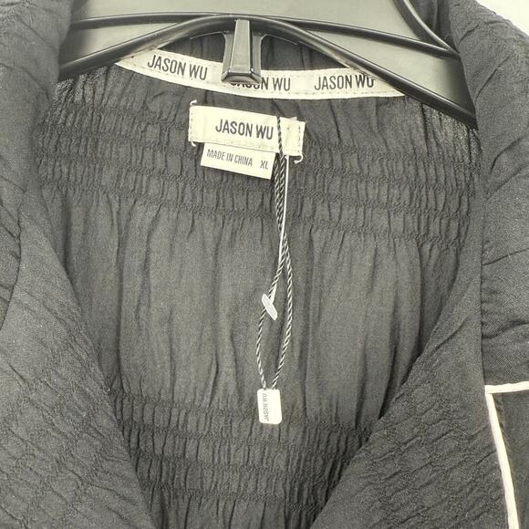 Jason Wu Lightweight Ruched Black Pajama Top Women’s Size XL NWOT Luxury - Picture 5 of 7